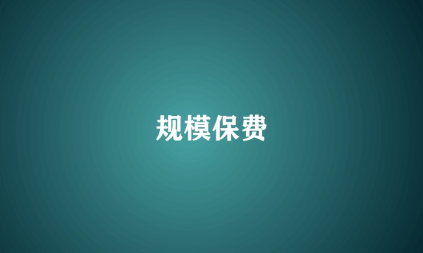 规模保费