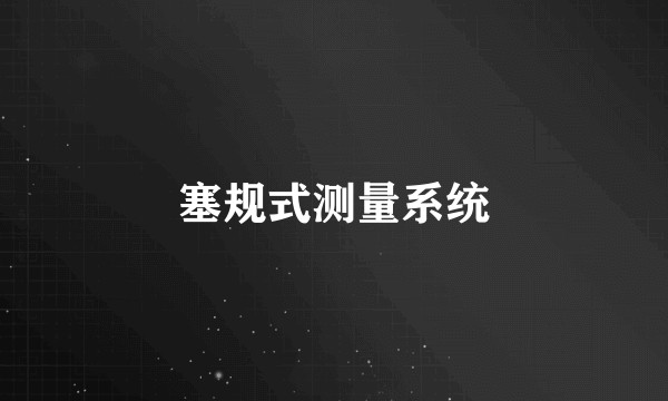 塞规式测量系统