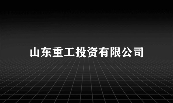 山东重工投资有限公司