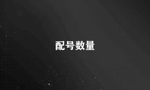 配号数量