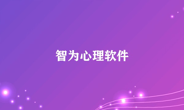 智为心理软件