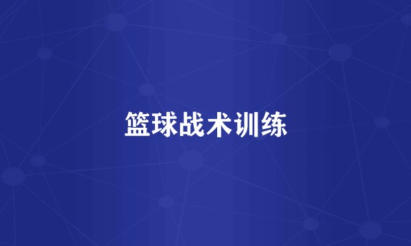 篮球战术训练