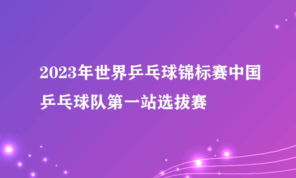 2023年世界乒乓球锦标赛中国乒乓球队第一站选拔赛