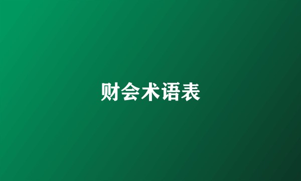 财会术语表