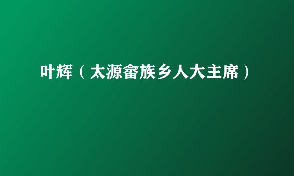 叶辉（太源畲族乡人大主席）