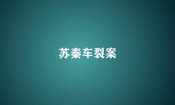 苏秦车裂案