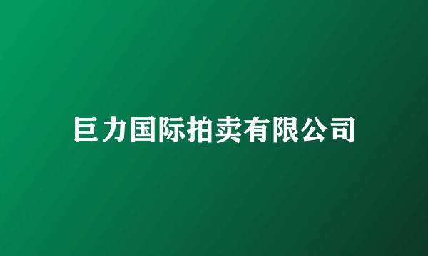 巨力国际拍卖有限公司