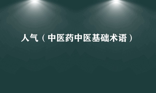 人气（中医药中医基础术语）