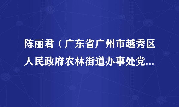 陈丽君（广东省广州市越秀区人民政府农林街道办事处党工委副书记、妇联主席）