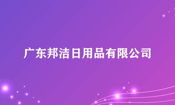 广东邦洁日用品有限公司