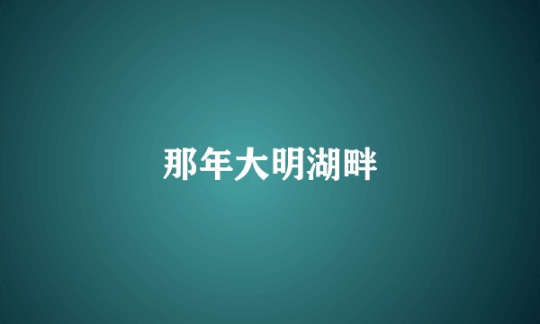 那年大明湖畔