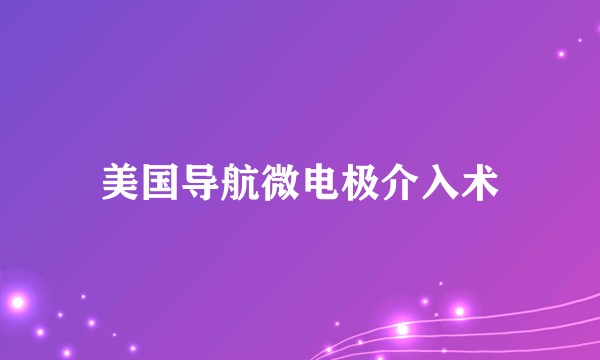 美国导航微电极介入术