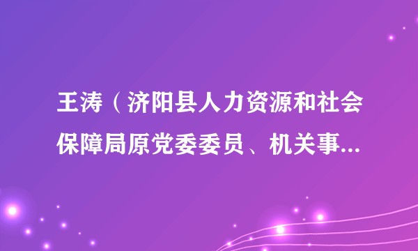 王涛（济阳县人力资源和社会保障局原党委委员、机关事业保险办公室主任）