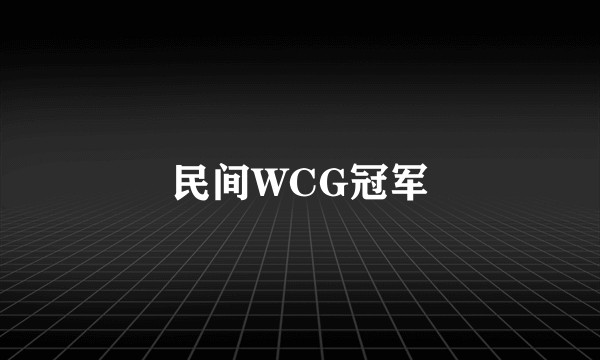 民间WCG冠军