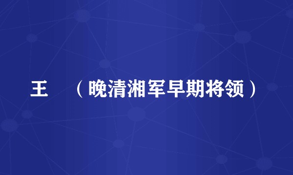 王錱（晚清湘军早期将领）