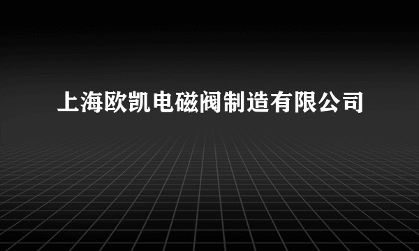 上海欧凯电磁阀制造有限公司