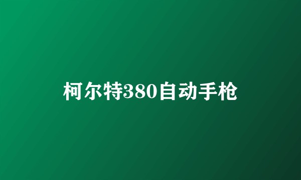 柯尔特380自动手枪