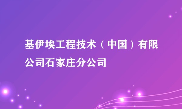 基伊埃工程技术（中国）有限公司石家庄分公司