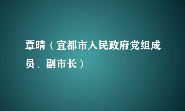 覃晴（宜都市人民政府党组成员、副市长）