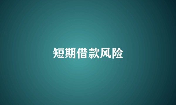 短期借款风险