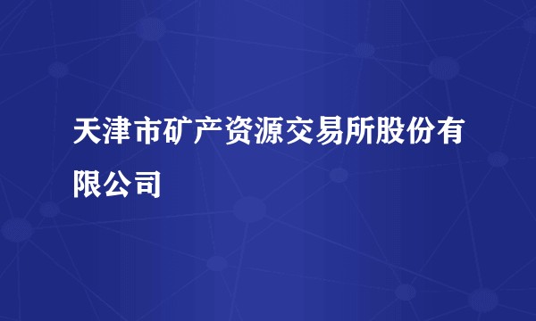 天津市矿产资源交易所股份有限公司