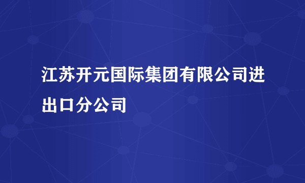 江苏开元国际集团有限公司进出口分公司