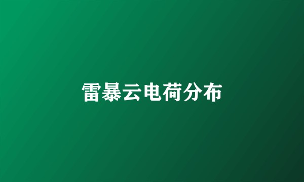 雷暴云电荷分布