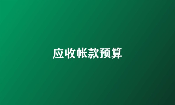 应收帐款预算