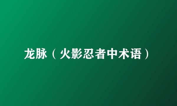 龙脉（火影忍者中术语）