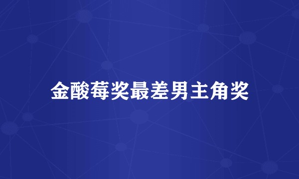 金酸莓奖最差男主角奖
