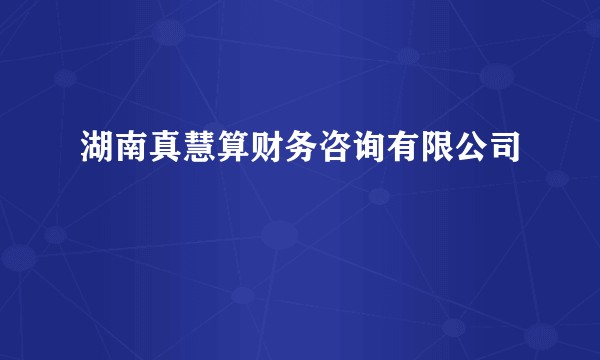 湖南真慧算财务咨询有限公司