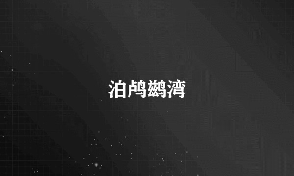 泊鸬鹚湾
