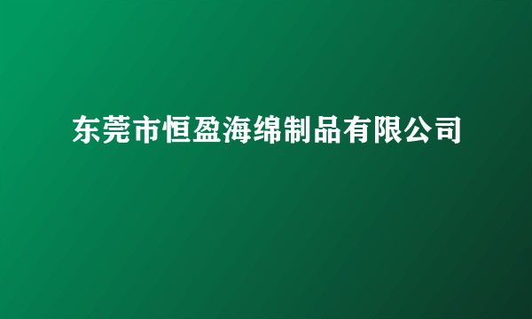 东莞市恒盈海绵制品有限公司