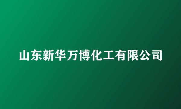 山东新华万博化工有限公司