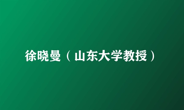 徐晓曼（山东大学教授）