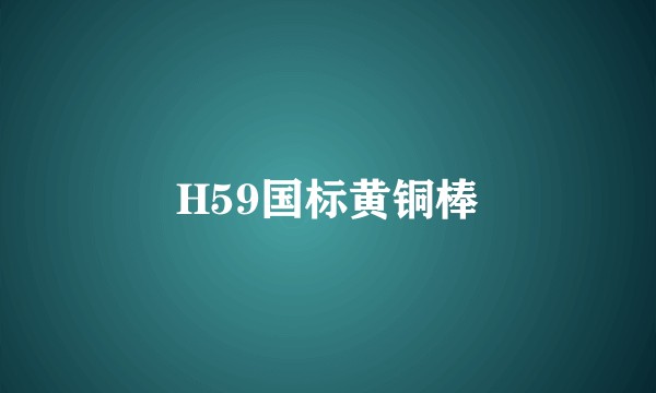 H59国标黄铜棒