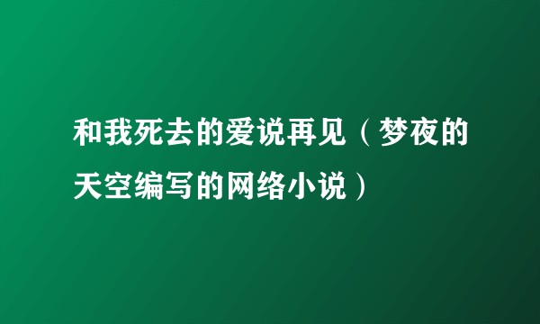 和我死去的爱说再见（梦夜的天空编写的网络小说）