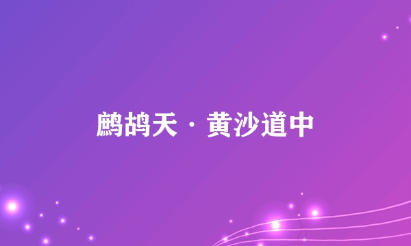 鹧鸪天·黄沙道中