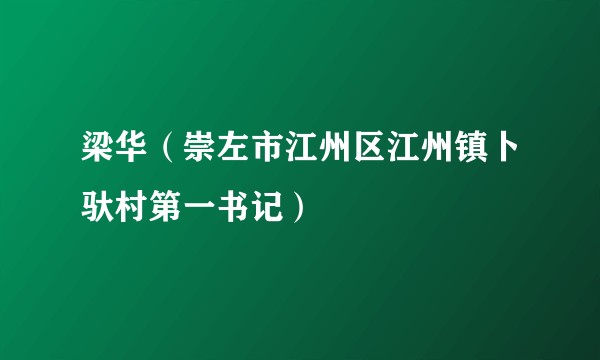 梁华（崇左市江州区江州镇卜驮村第一书记）