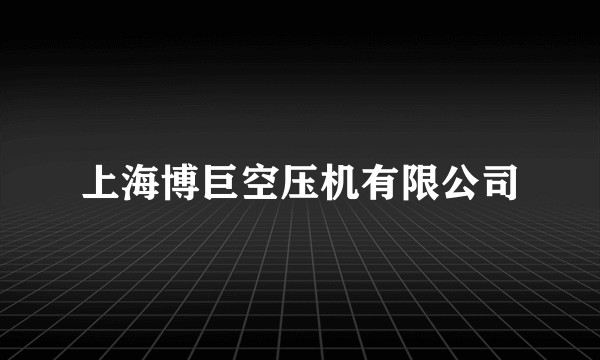 上海博巨空压机有限公司