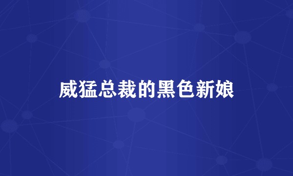 威猛总裁的黑色新娘