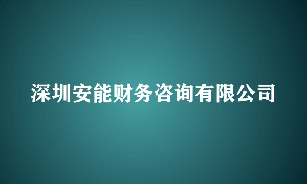 深圳安能财务咨询有限公司