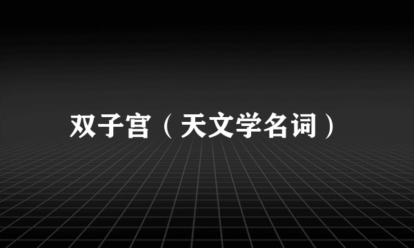 双子宫（天文学名词）