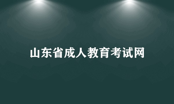山东省成人教育考试网