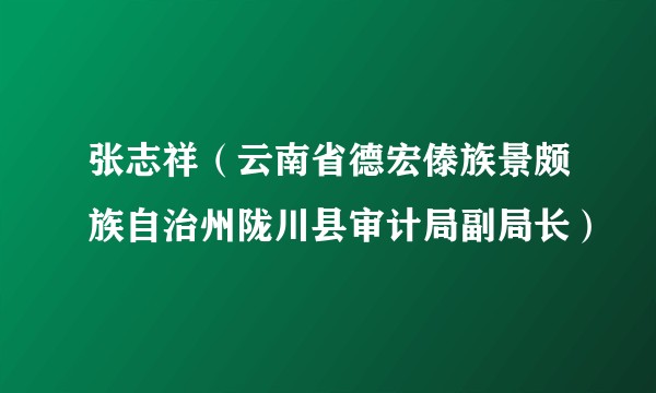 张志祥（云南省德宏傣族景颇族自治州陇川县审计局副局长）