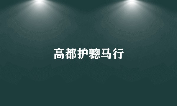 高都护骢马行