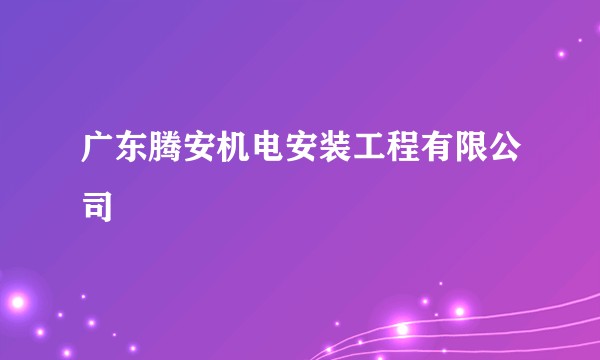 广东腾安机电安装工程有限公司