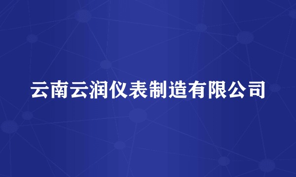云南云润仪表制造有限公司