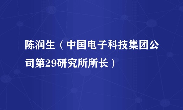陈润生（中国电子科技集团公司第29研究所所长）