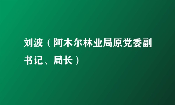 刘波(阿木尔林业局原党委副书记、局长)